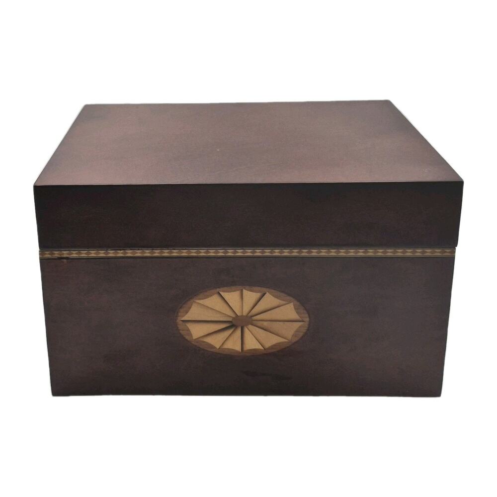 Vintage Bombay Company Inlaid Mahogany CD Storage Chest 11x9x7 Beautiful Elegant